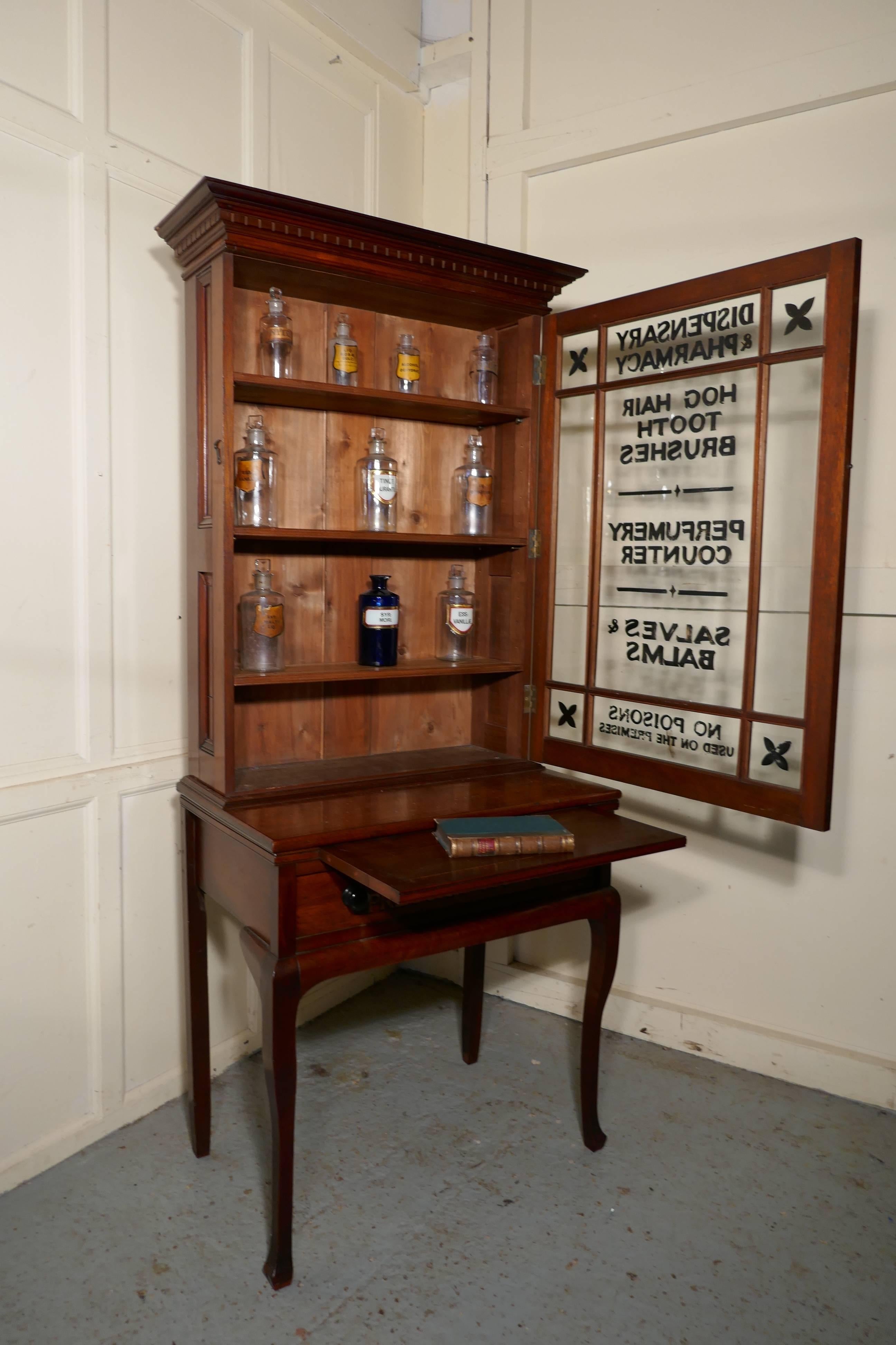 Victorian Mahogany Sign Painted Chemist’s Cupboard 7