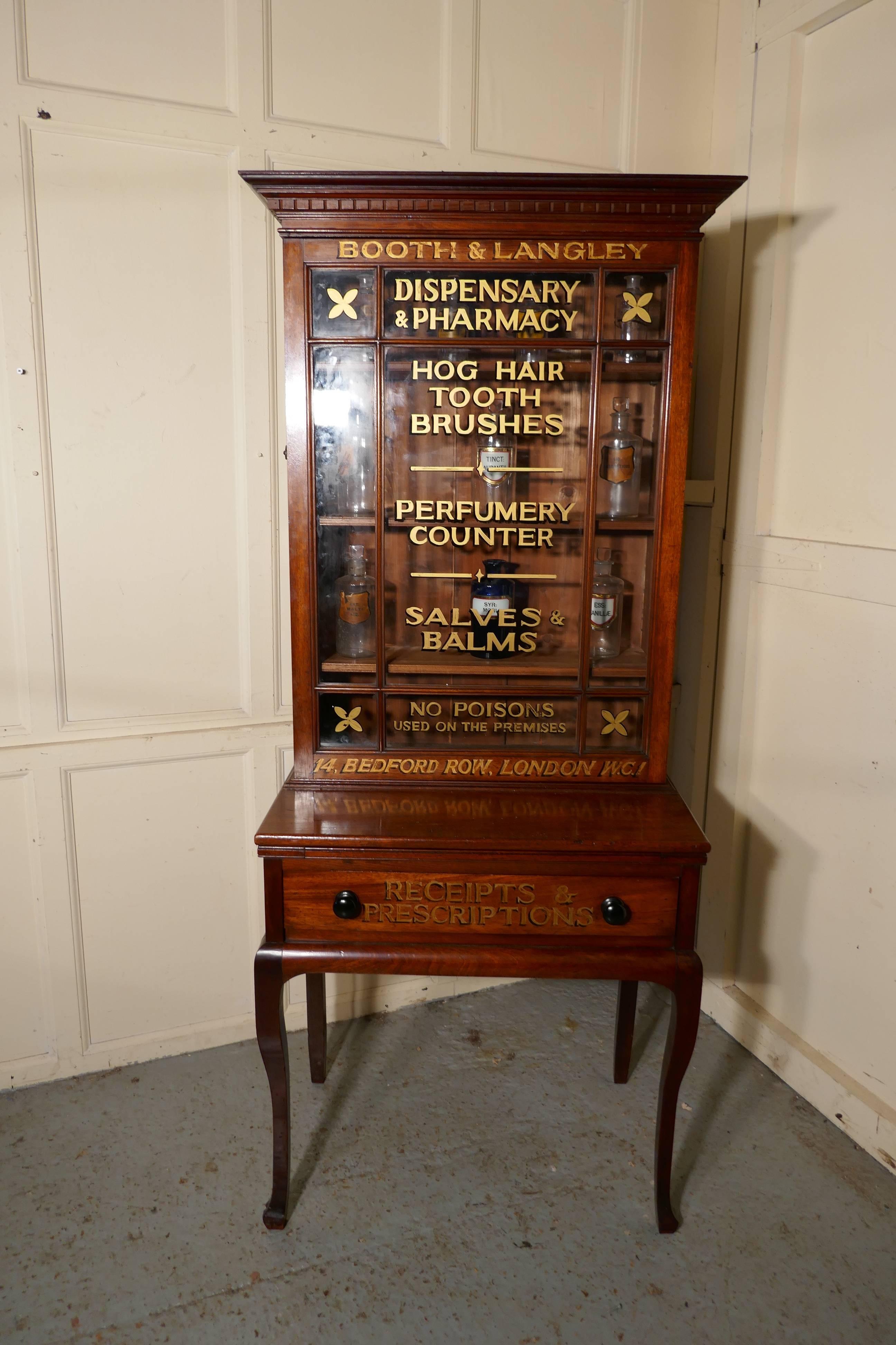 Victorian Mahogany Sign Painted Chemist’s Cupboard 1