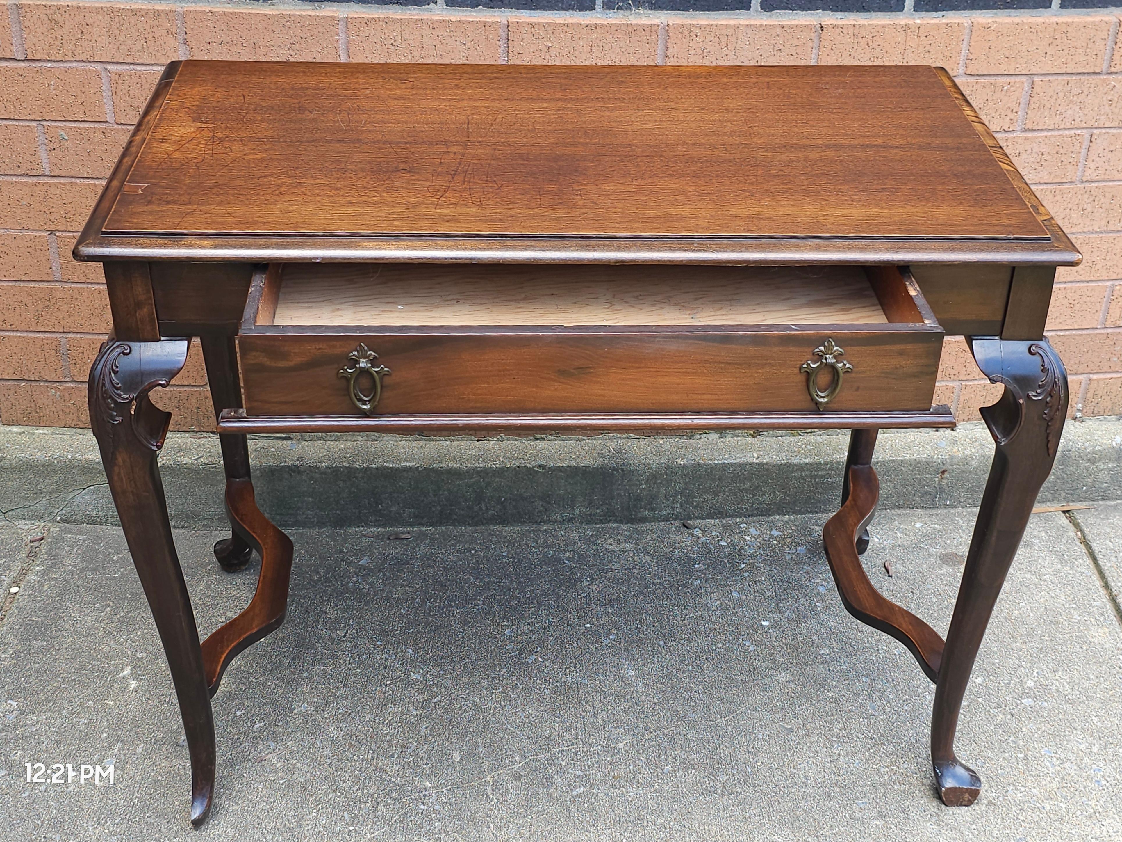 A Victorian Mahogany Single Drawer Console Table
 Measures 37