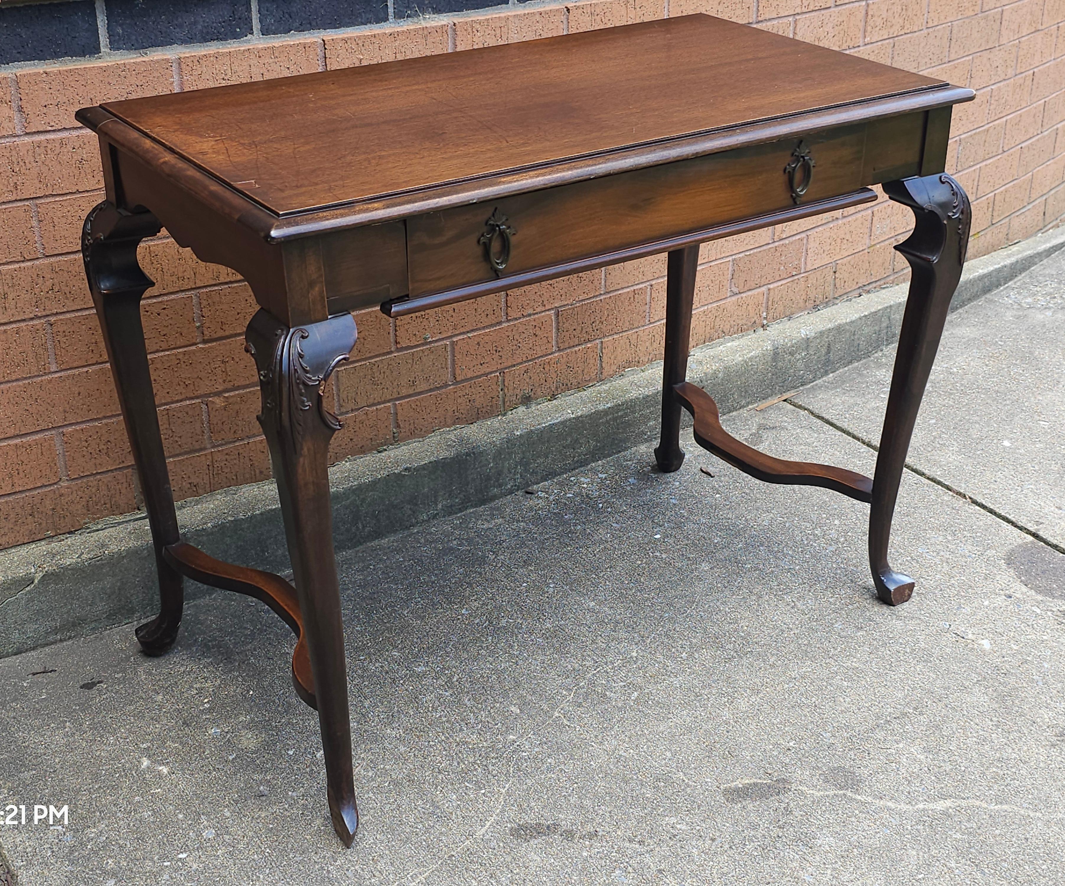 American Victorian Mahogany Single Drawer Console Table For Sale