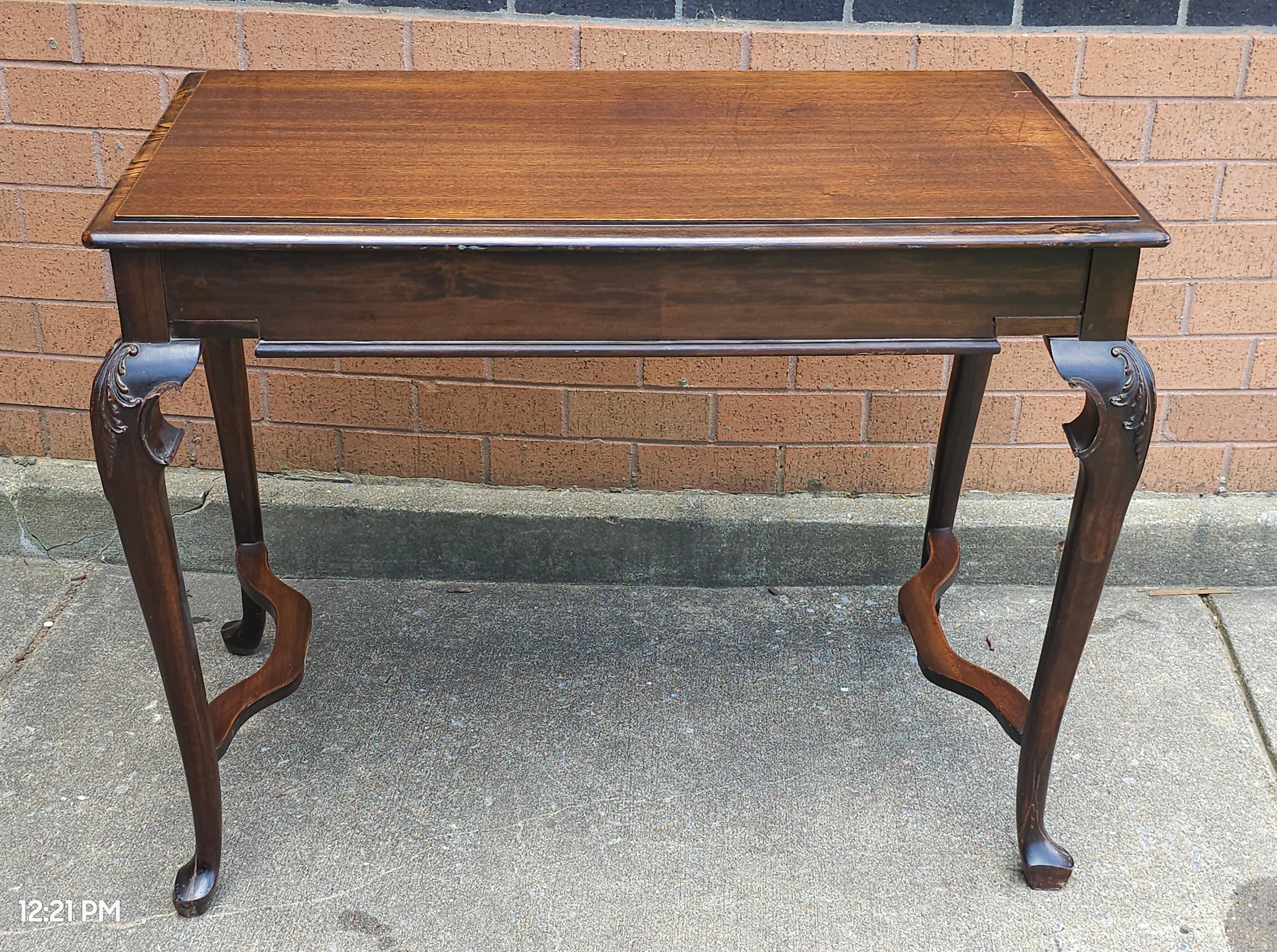 19th Century Victorian Mahogany Single Drawer Console Table For Sale