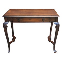 Consola victoriana de caoba con un cajón