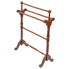 Antique Victorian Mahogany Stand Towel Rail