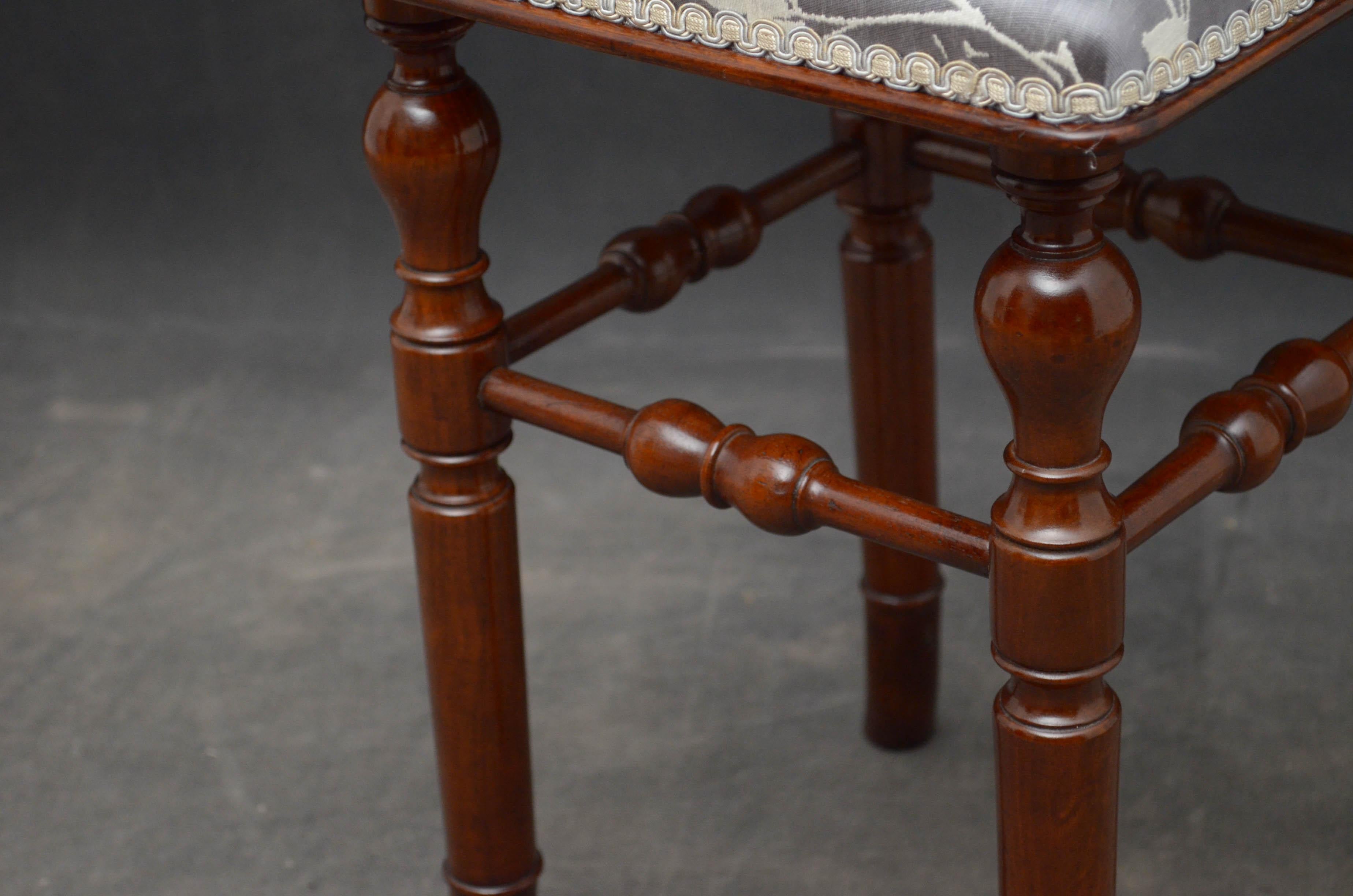 Victorian Mahogany Stool by H. Brooks & Co. 1