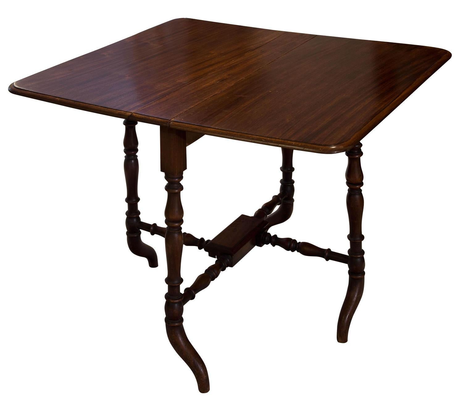 A late Victorian Sutherland table

with leaves open 96cm

circa 1890.