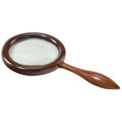 Antique Victorian Mahogany Table Library Magnifying Glass