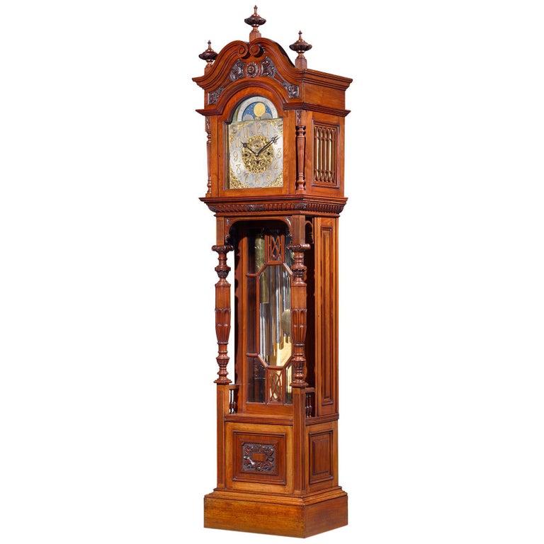 Victorian Mahogany Tall Case Clock For Sale at 1stDibs