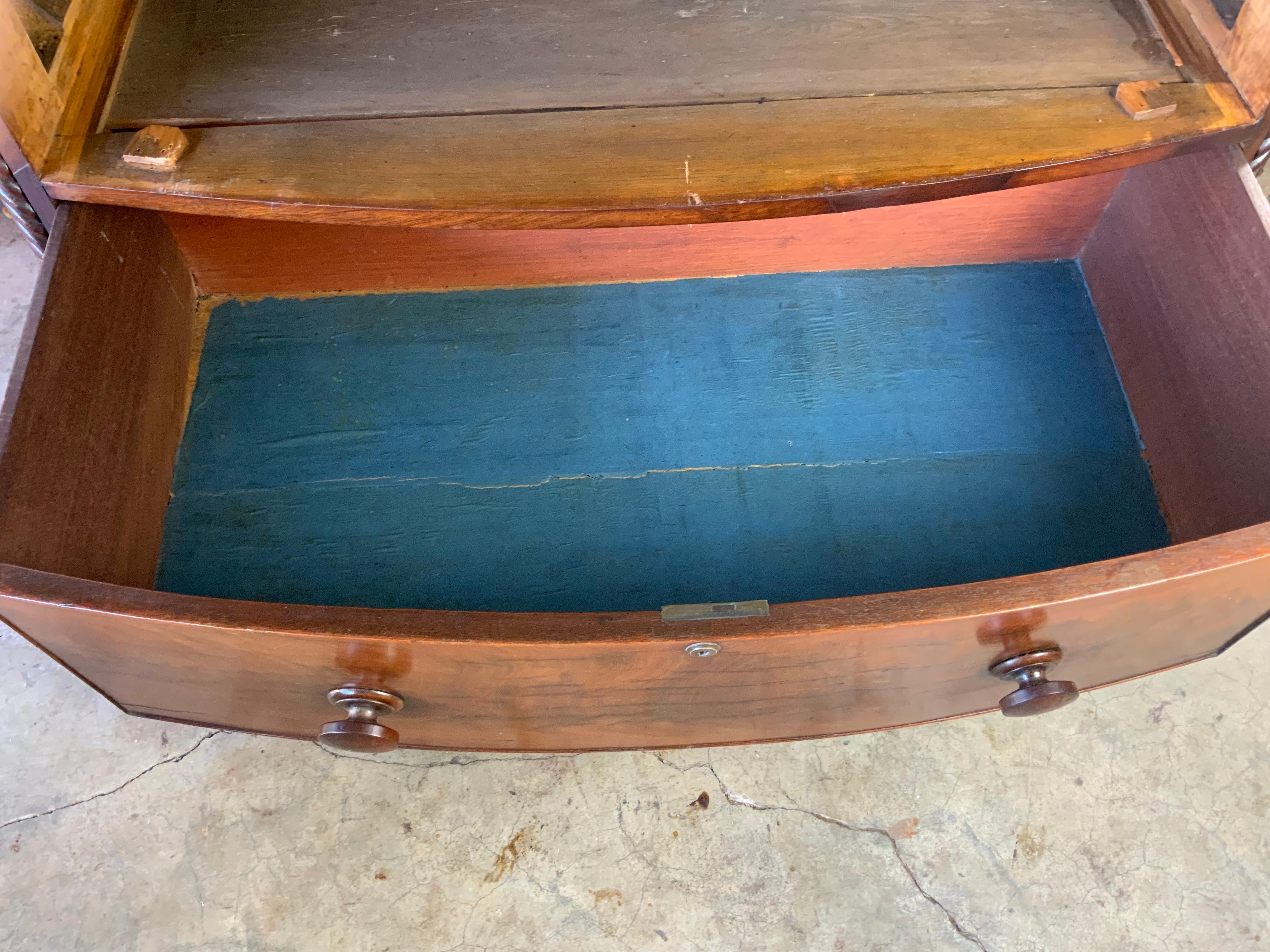 Victorian Bow Front Mahogany Tall Chest 6