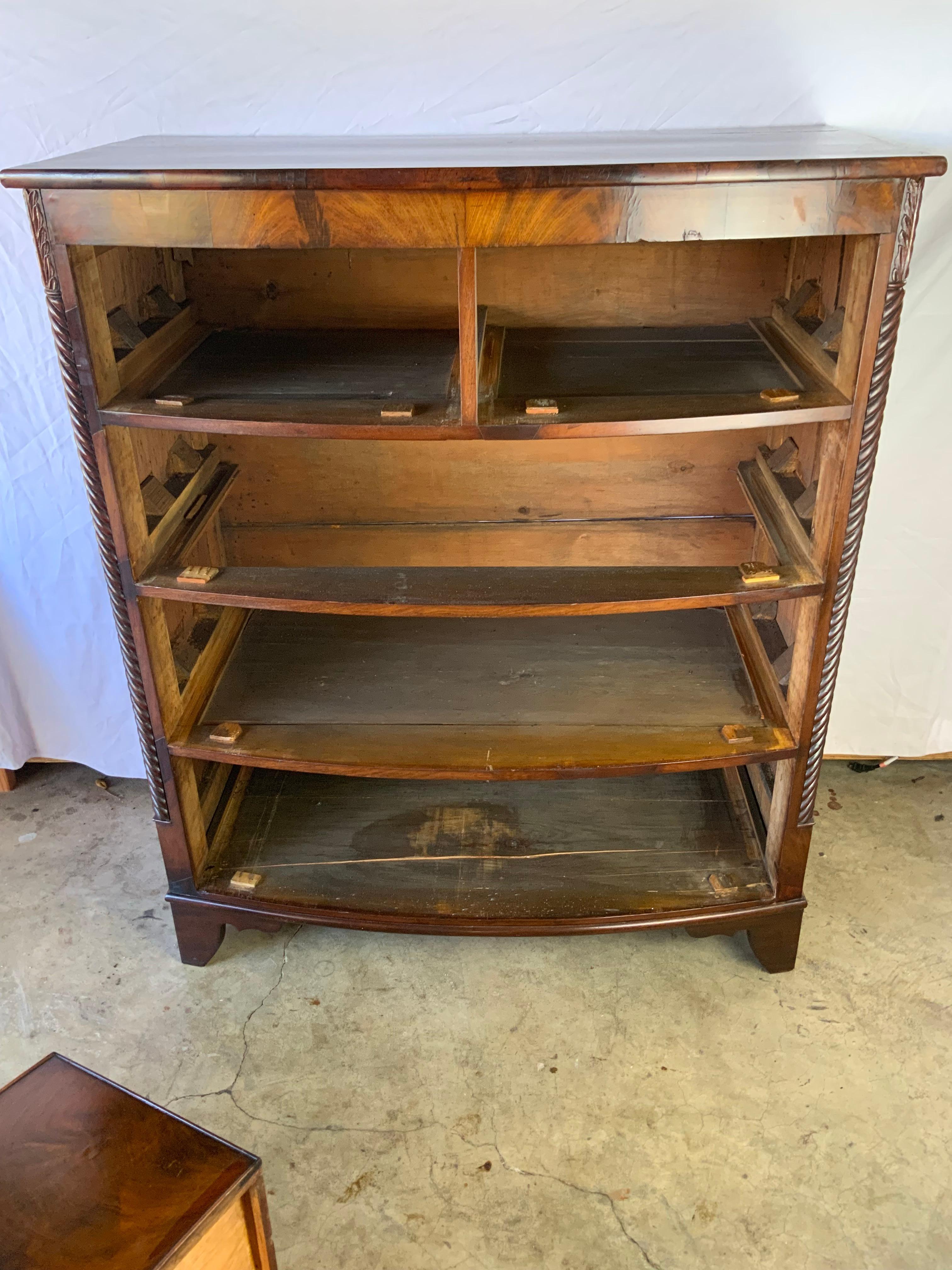 Victorian Bow Front Mahogany Tall Chest 9