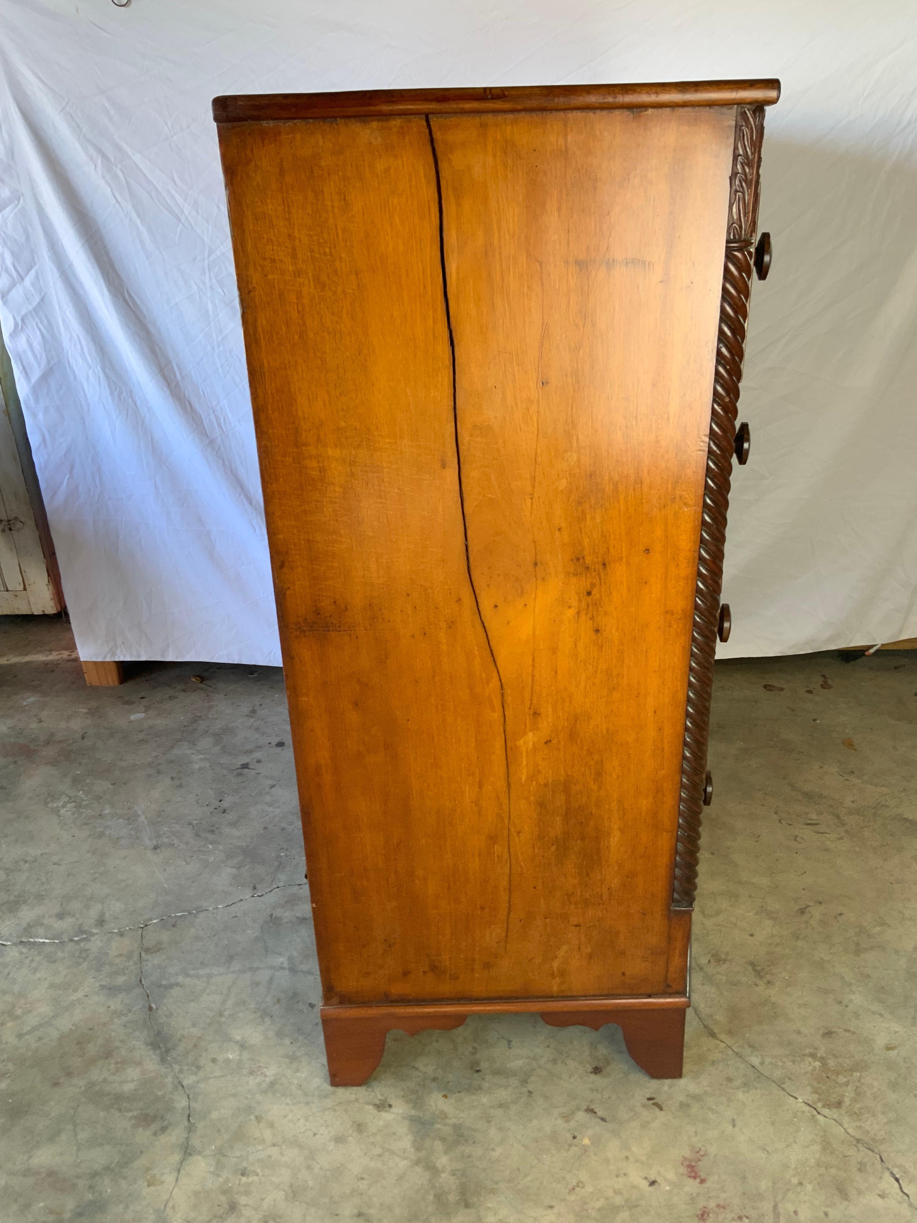 Victorian Bow Front Mahogany Tall Chest 1