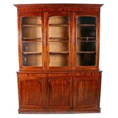 Bibliothèque victorienne à trois portes en acajou, XIXe siècle
