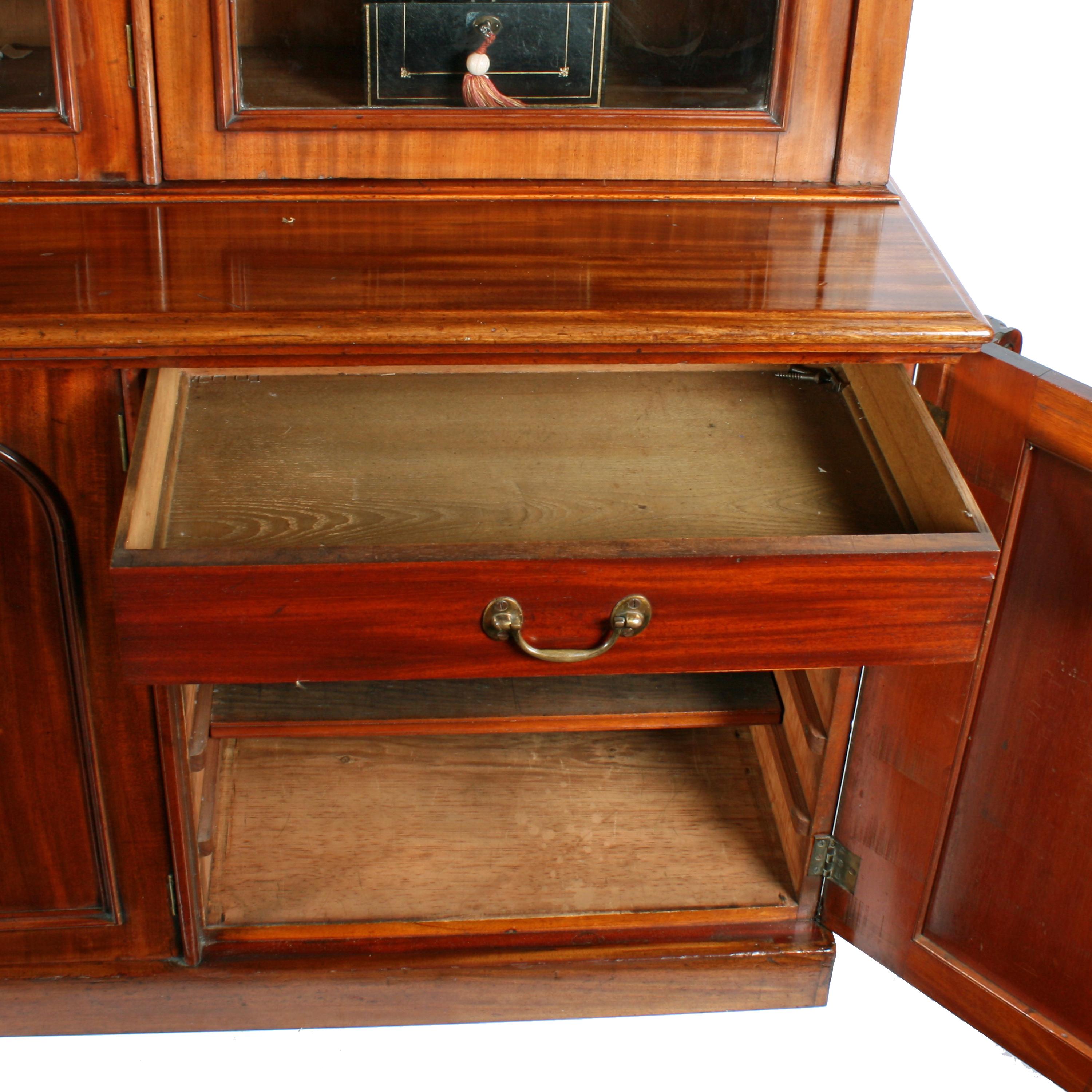 Victorian Mahogany Three-Door Bookcase 4