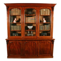 Victorian Mahogany Three-Door Bookcase