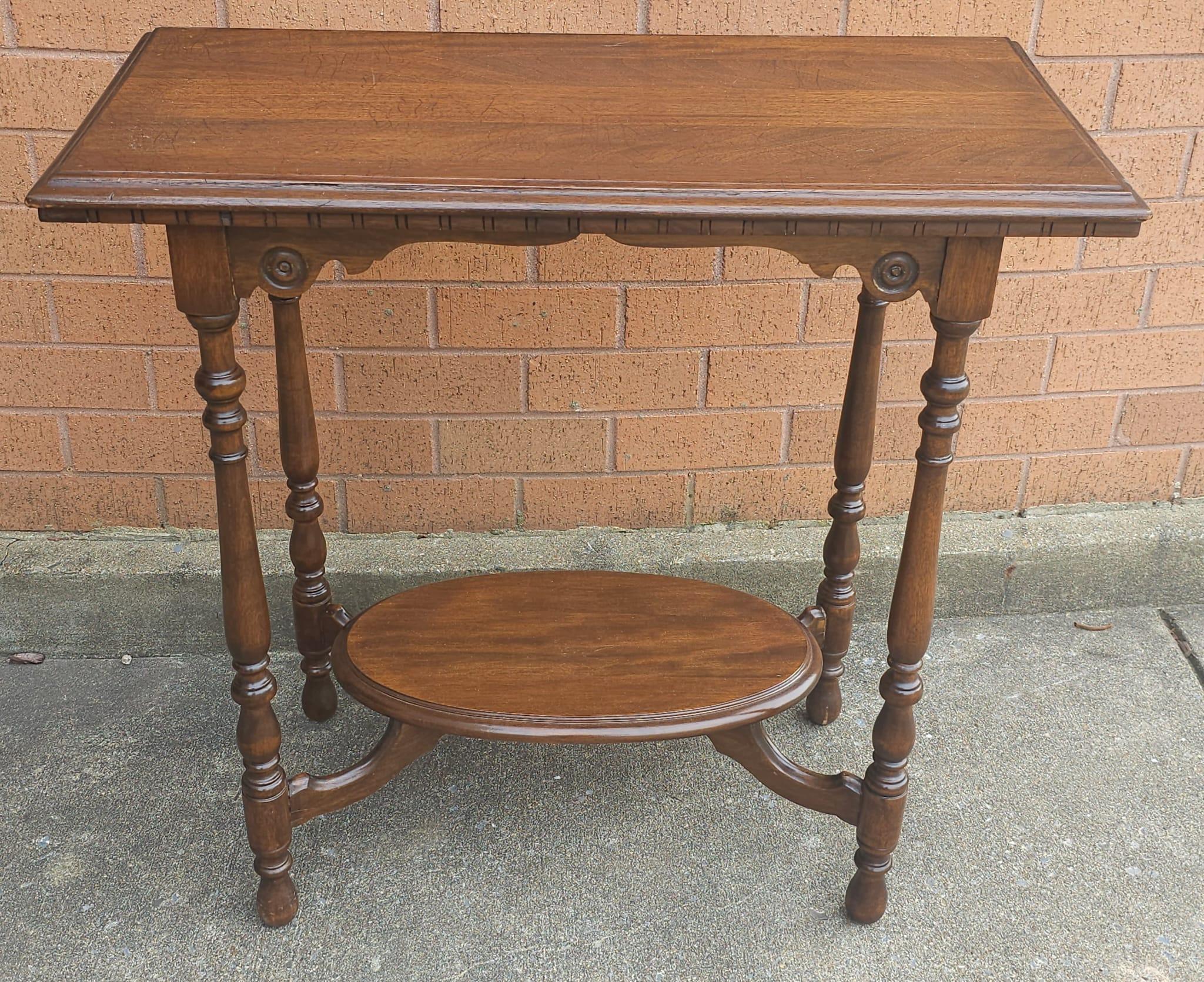Victorian Mahogany Tiered Console Table For Sale 1
