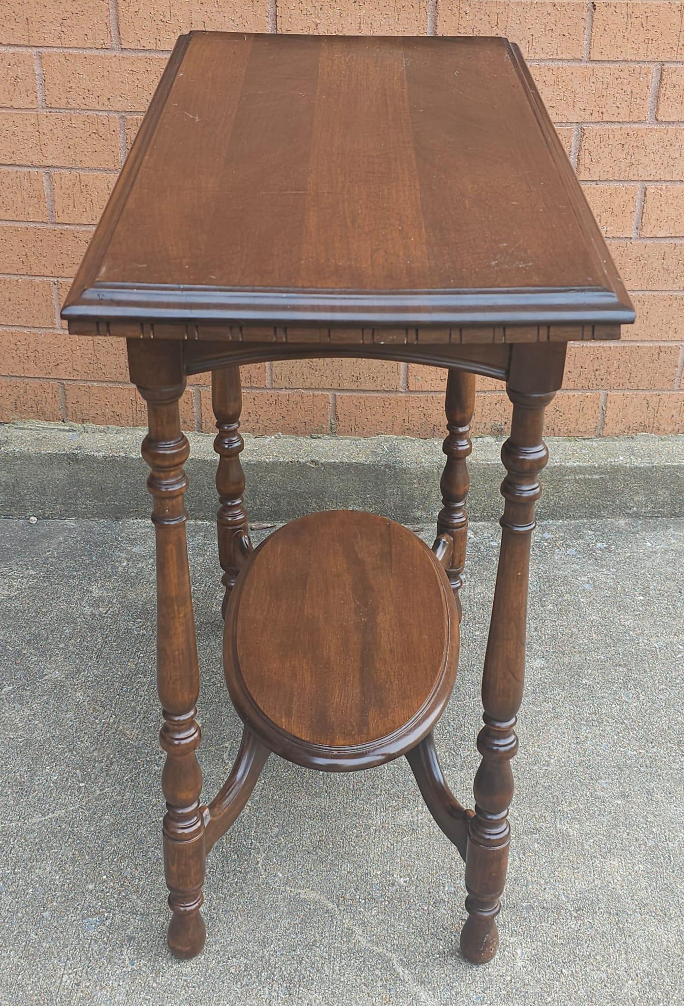 Victorian Mahogany Tiered Console Table For Sale 2