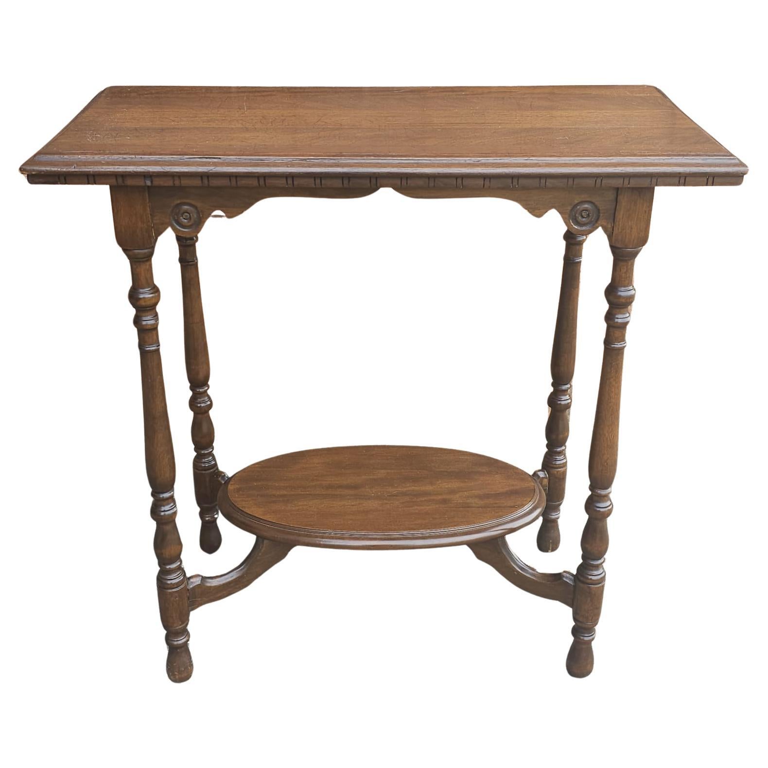 Victorian Mahogany Tiered Console Table For Sale