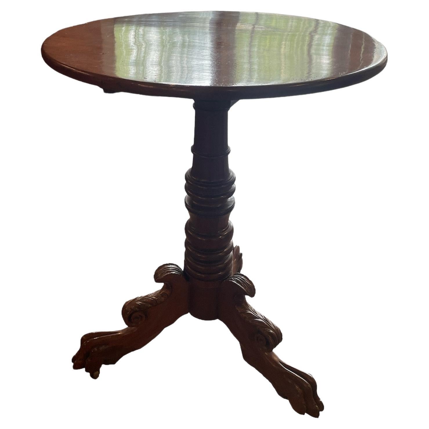 Victorian Mahogany Tilt-Top Hall/Foyer Side Table For Sale