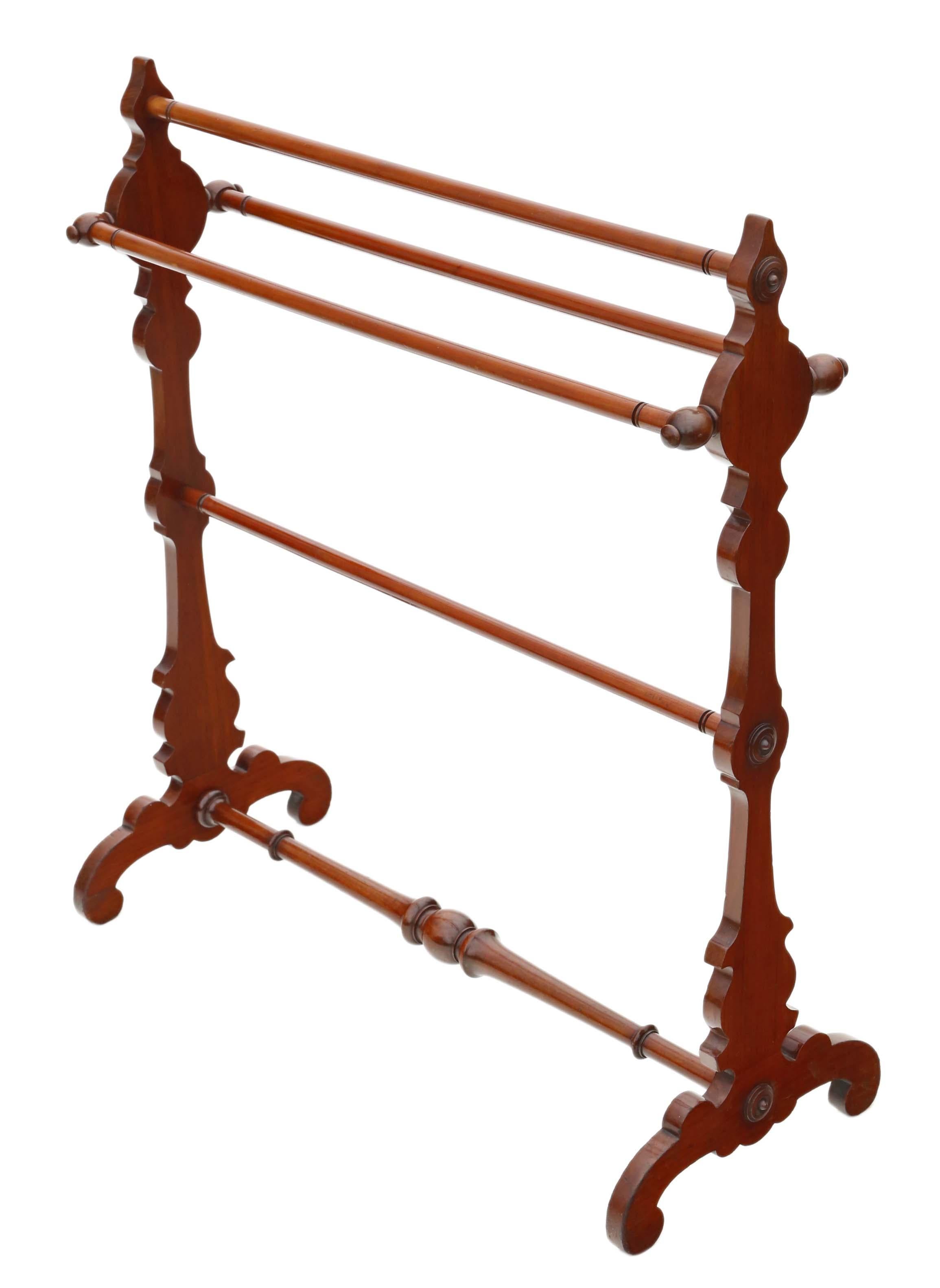 Victorian Mahogany Towel Rail Stand In Good Condition In Wisbech, Cambridgeshire