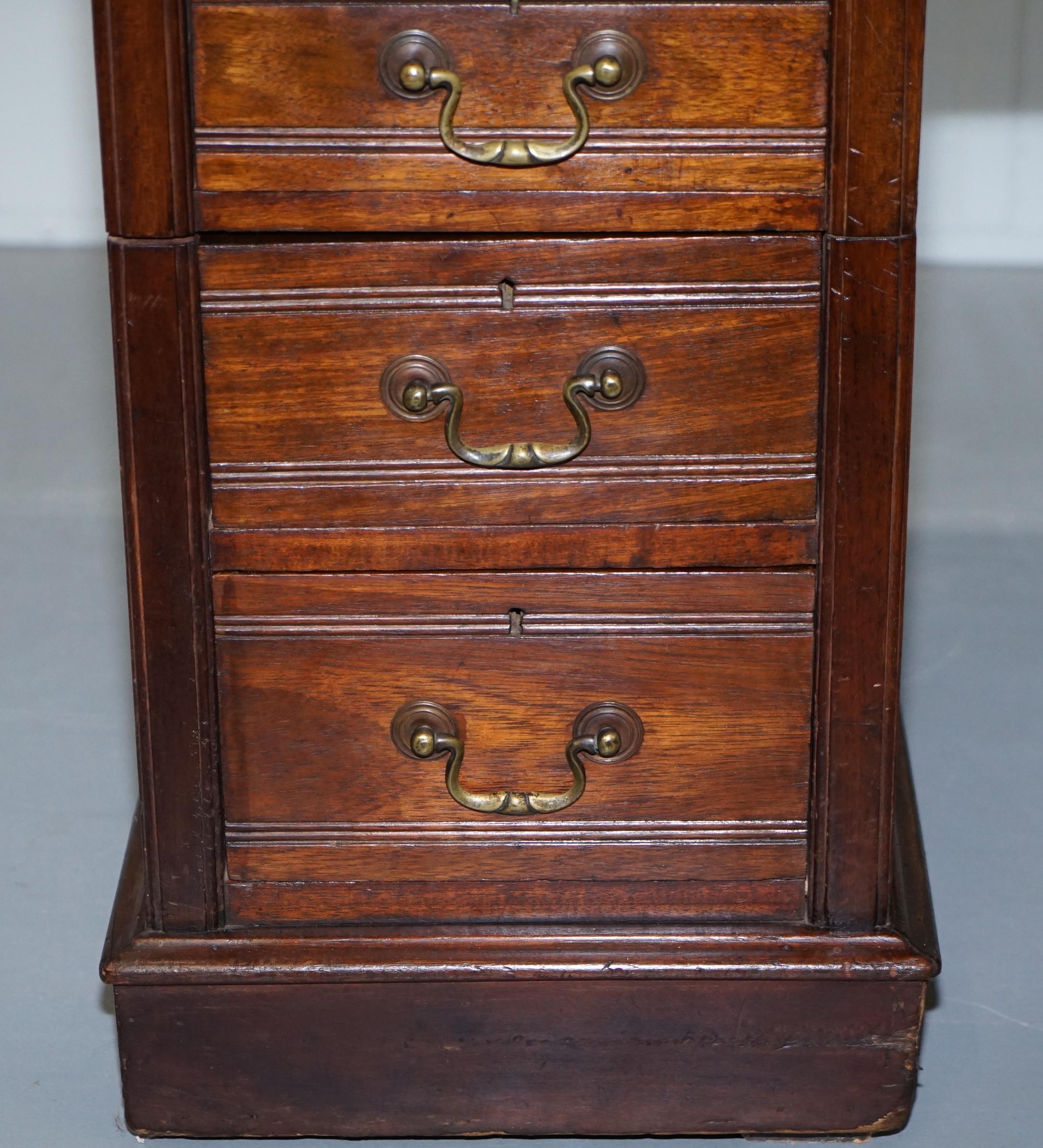 Victorian Mahogany Twin Pedestal Partner Desk Original Timber, Nice Leather Top 1