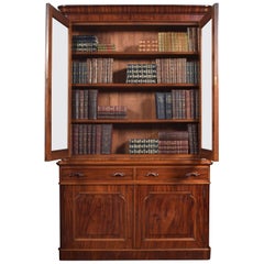 Antique Victorian Mahogany Two-Door Bookcase