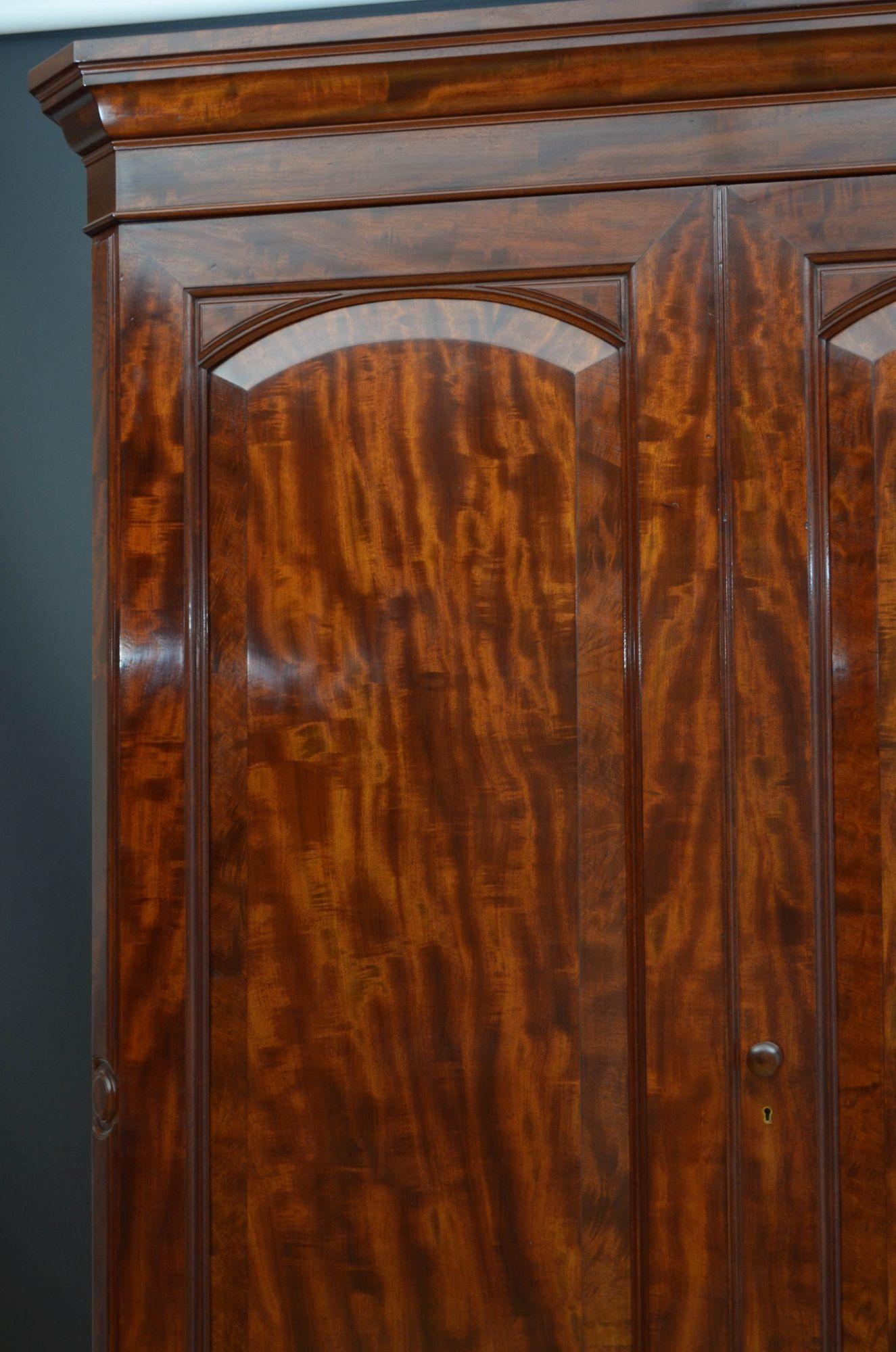 Viktorianischer Mahagoni Kleiderschrank mit zwei Türen im Angebot 6