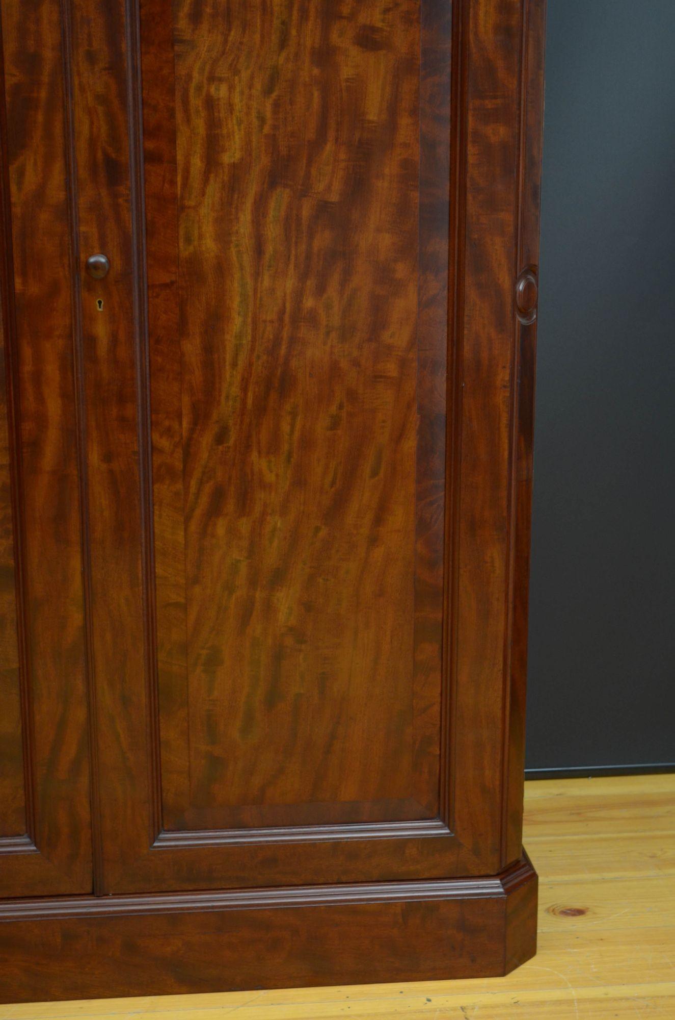 Viktorianischer Mahagoni Kleiderschrank mit zwei Türen im Angebot 9