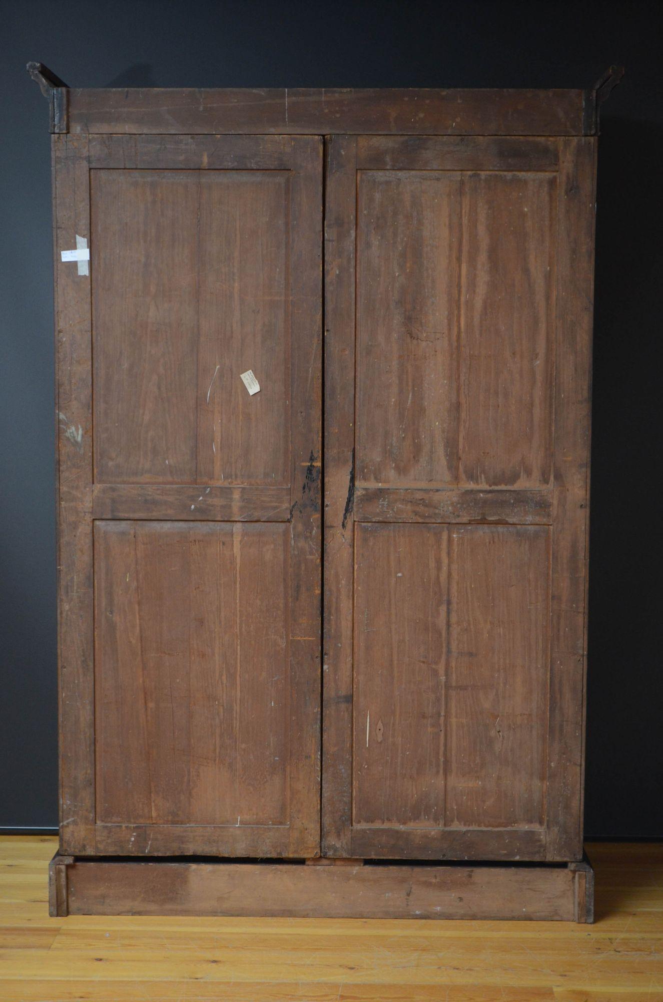 Victorian Mahogany Two Door Wardrobe For Sale 12