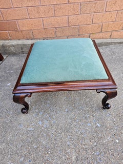 Victorian Mahogany Upholstered Footstool