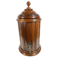 Victorian Mahogany Water / Beverage Cooler with Enameled Cast Iron Liner 