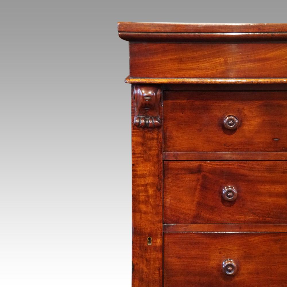 Mid-19th Century Victorian mahogany Wellington chest For Sale