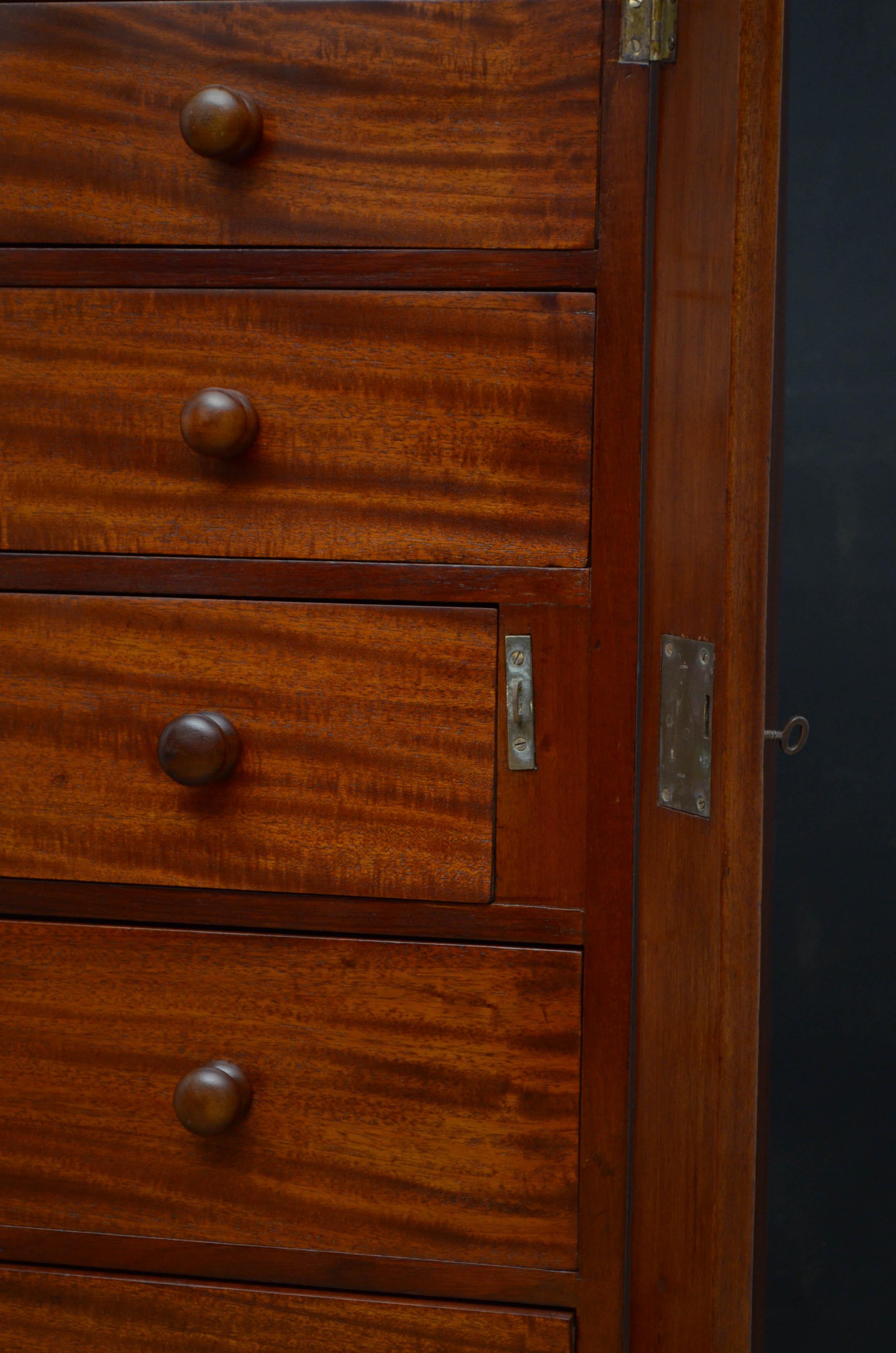 Victorian Mahogany Wellington Chest For Sale 2