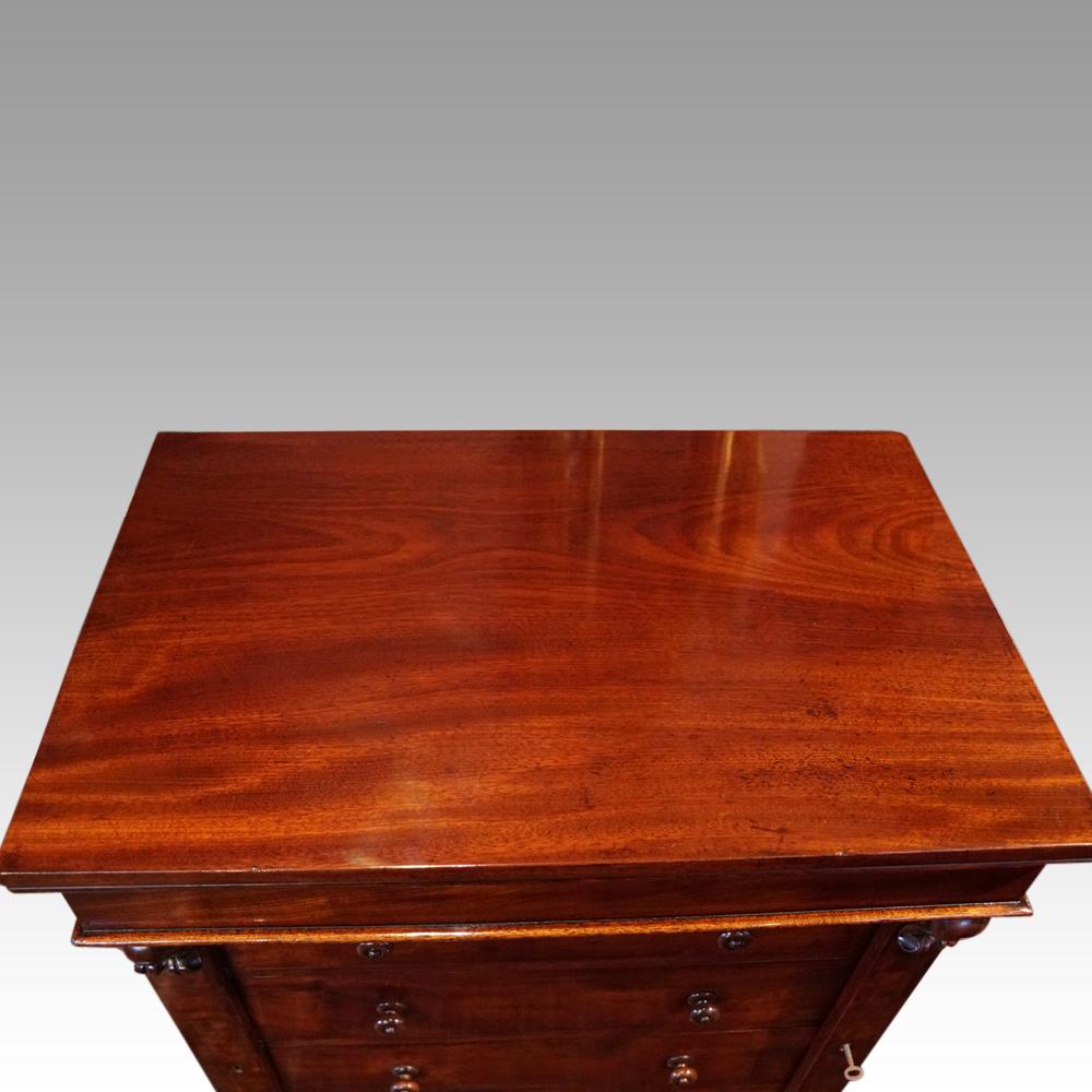 Victorian mahogany Wellington chest For Sale 1