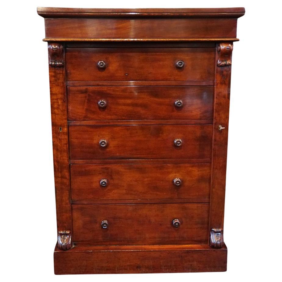Victorian mahogany Wellington chest For Sale