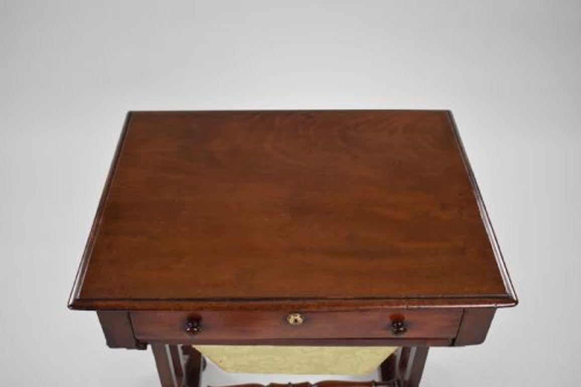 19th Century Victorian Mahogany Work Table For Sale