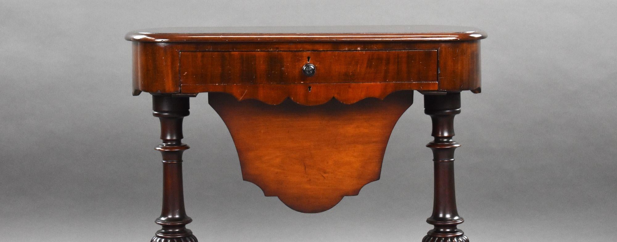 Victorian Mahogany Work Table For Sale 2