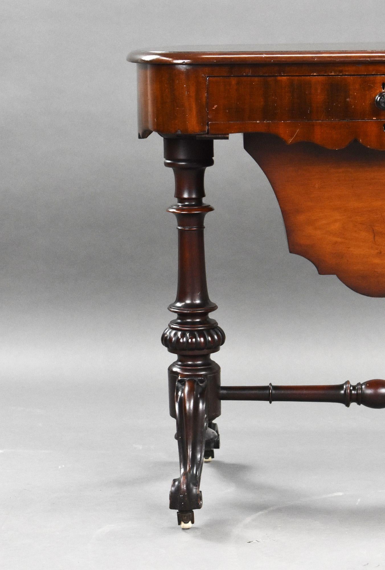 Victorian Mahogany Work Table For Sale 3