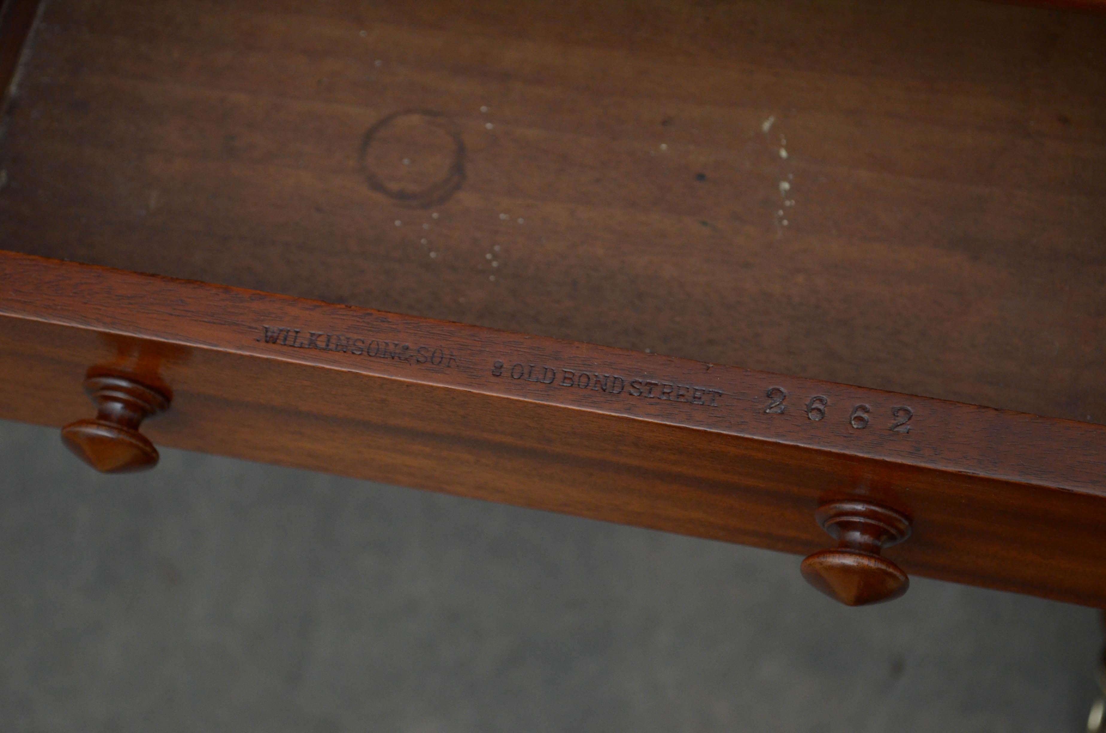 Victorian Mahogany Writing Table by Wilkinson & Son, 8 Old Bond Street 1