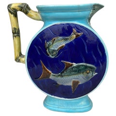 Victorian Majolica Fish Pitcher Holdcroft, circa 1890