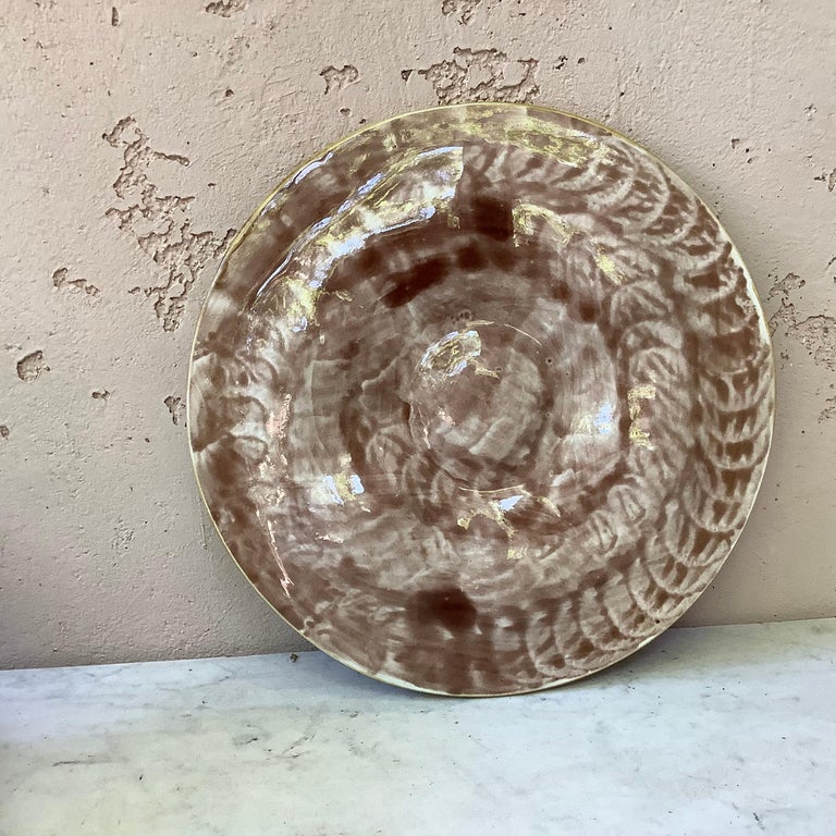 Late 19th Century Victorian Majolica Oyster Plate, circa 1890 For Sale
