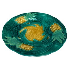 Victorian Majolica Pineapples Plate Circa 1880