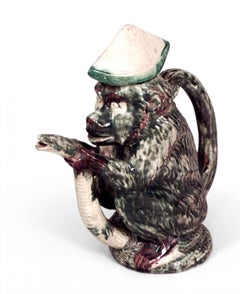 Victorian Majolica Porcelain Monkey
