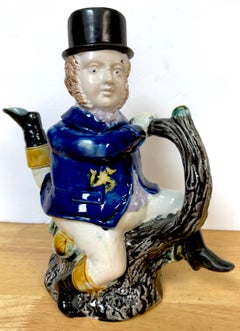 Victorian Majolica “Three-Legged Gentleman” Teapot, William Brownfield & Sons