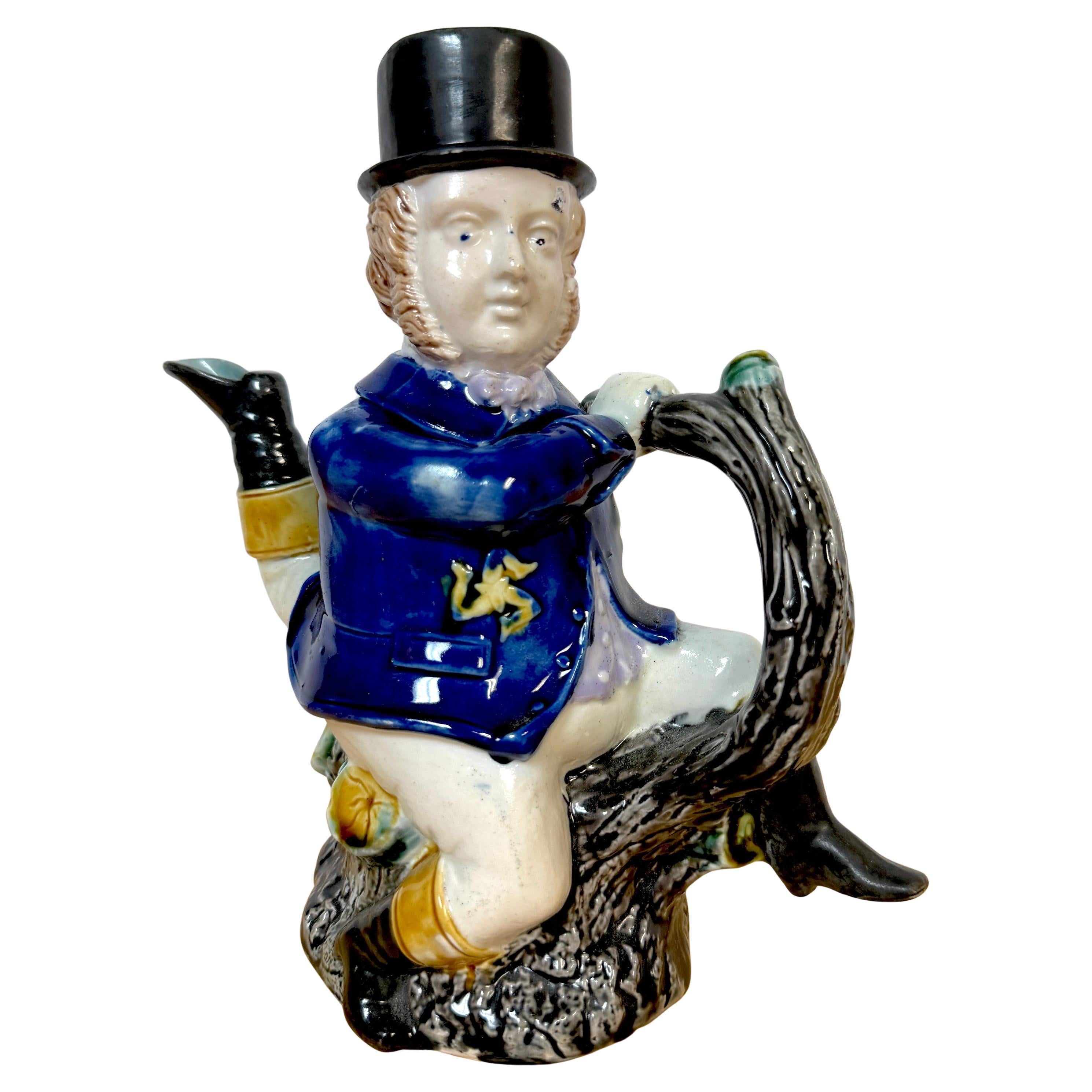 Victorian Majolica “Three-Legged Gentleman” Teapot, William Brownfield
Sons