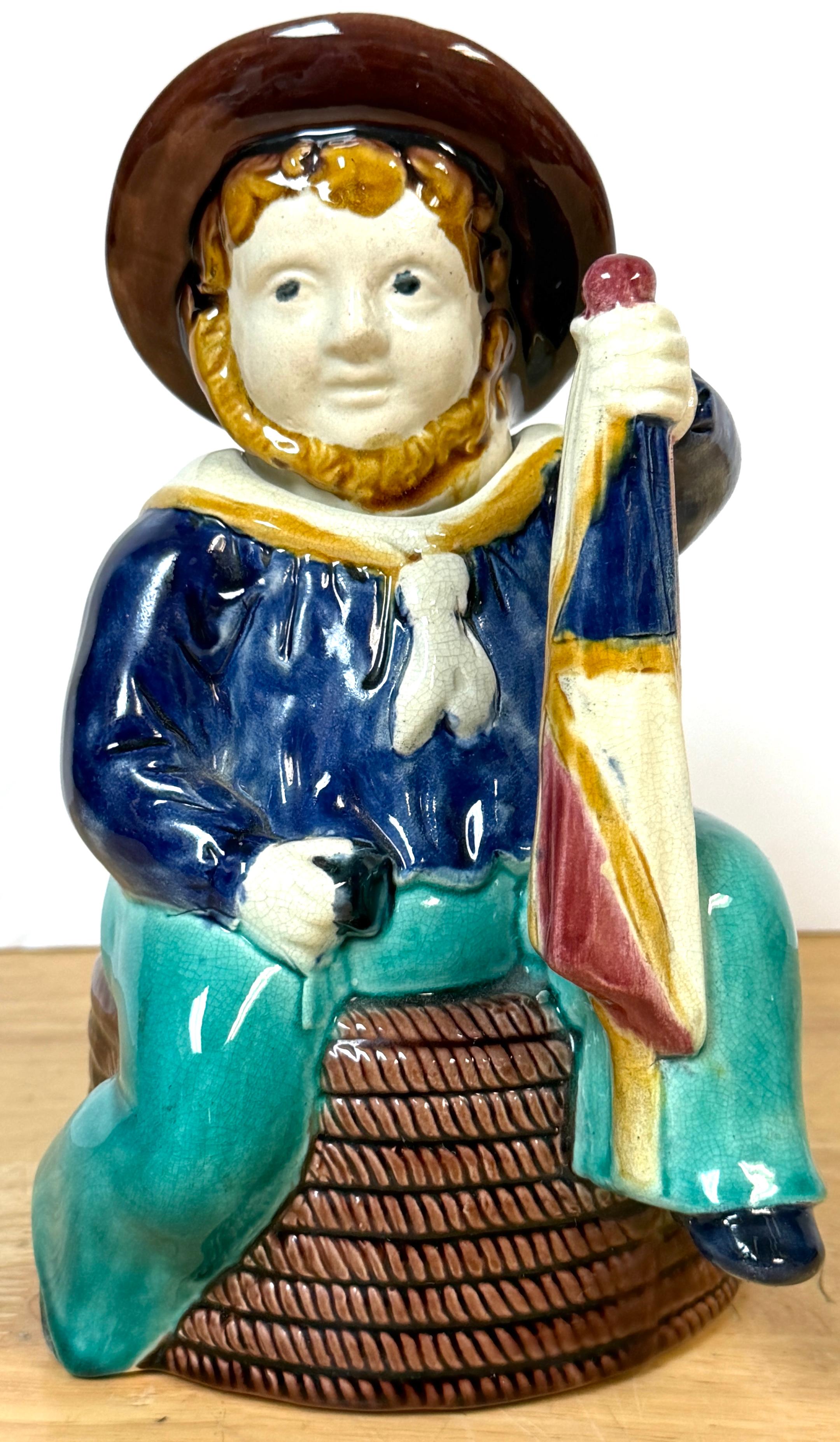 Victorian Majolica “Three-Legged Sailor” Teapot, Attributed William Brownfield Alto victoriano en venta