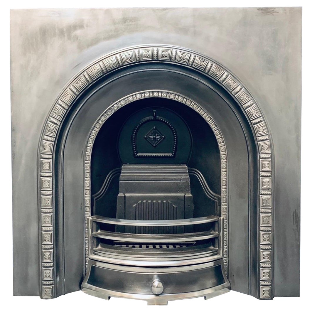 Victorian Manner Arched Cast Iron Fireplace Insert