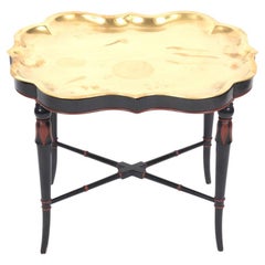 Victorian Manner Brass Tray Table