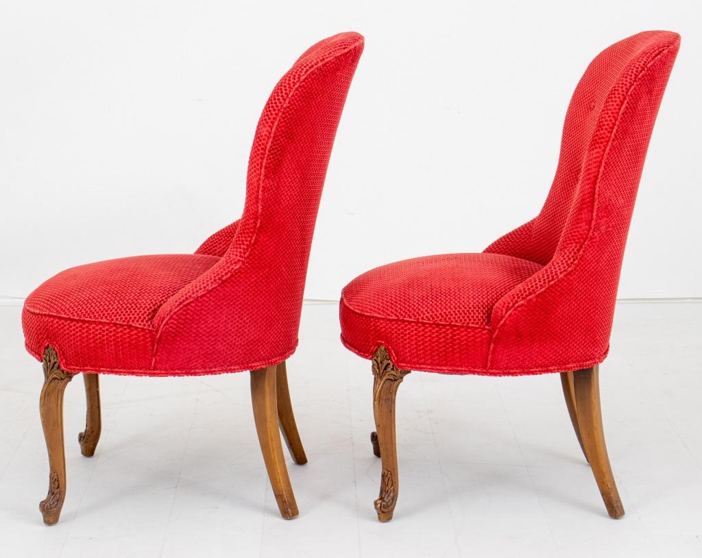 Victorian Manner Slipper Chairs, Pair In Good Condition For Sale In New York, NY