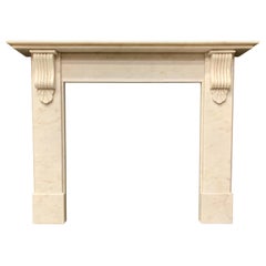 Victorian Manor Veined Statuary Marble Fireplace Surround
