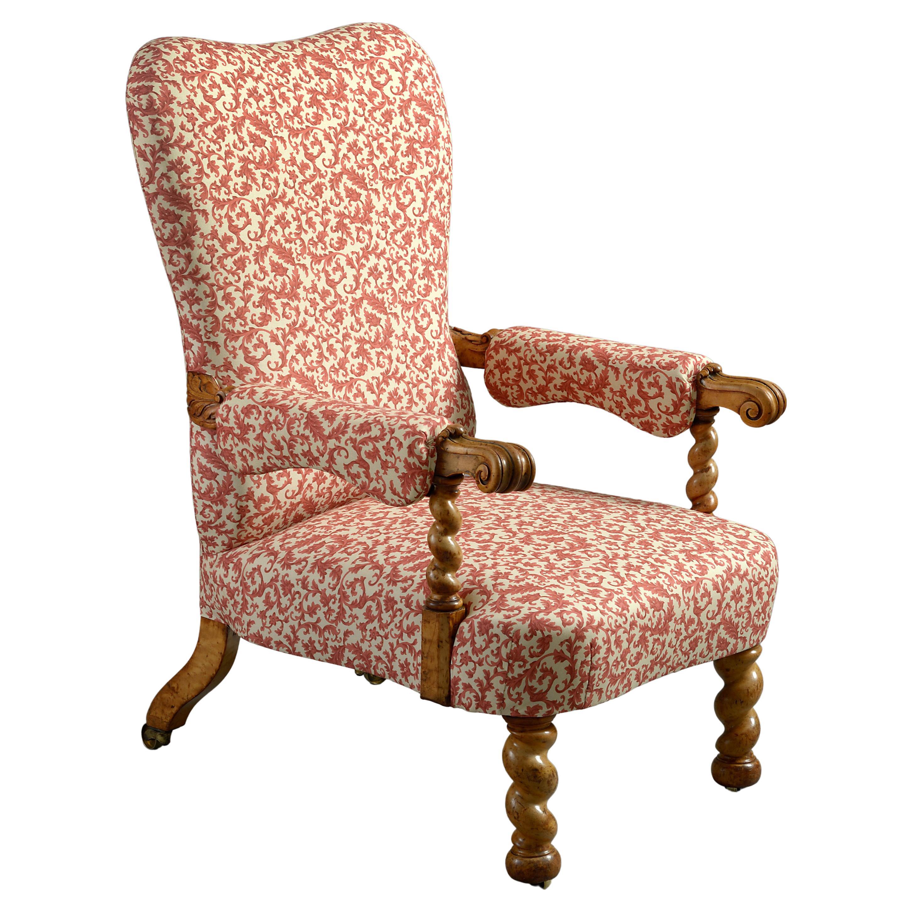 Victorian Maple Armchair For Sale