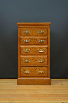 Victorian Maple & Co Oak Pillar Chest of Drawers